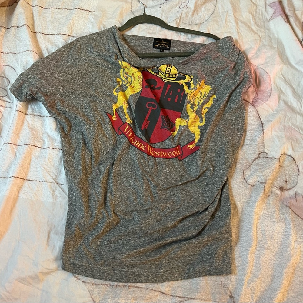 Vivienne Westwood Gray Off The Shoulder Deformed Top